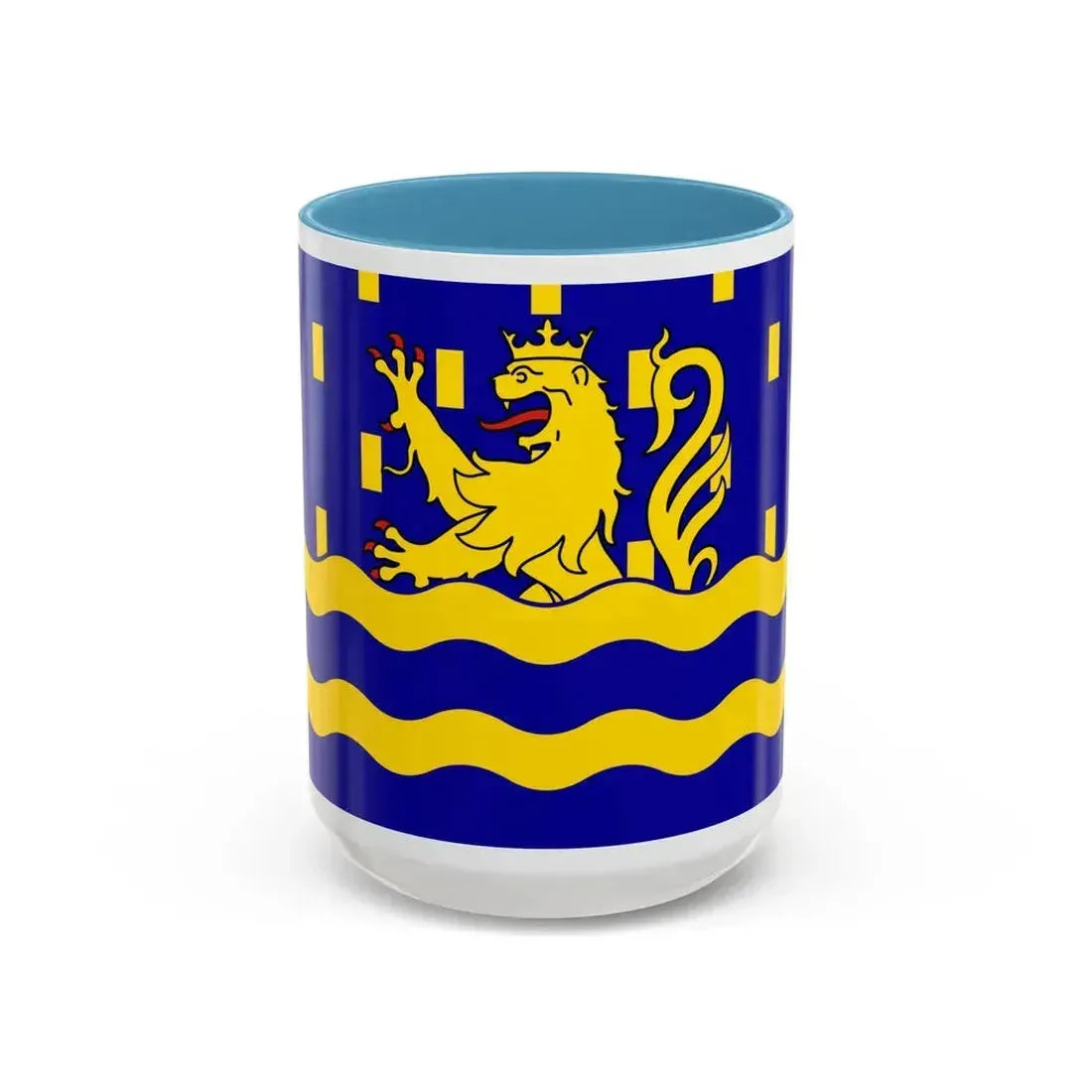Flag of Doubs France 2 - Accent Coffee Mug 15oz Light Blue - Go Mug Yourself