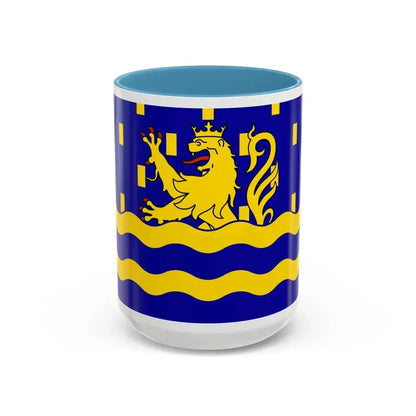 Flag of Doubs France 2 - Accent Coffee Mug 15oz Light Blue - Go Mug Yourself