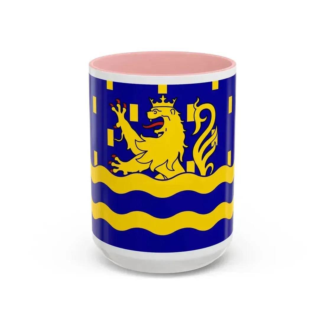 Flag of Doubs France 2 - Accent Coffee Mug 15oz Pink - Go Mug Yourself