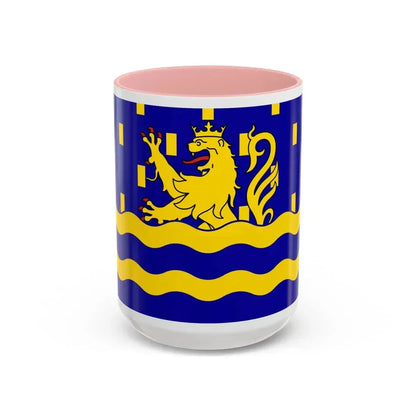 Flag of Doubs France 2 - Accent Coffee Mug 15oz Pink - Go Mug Yourself