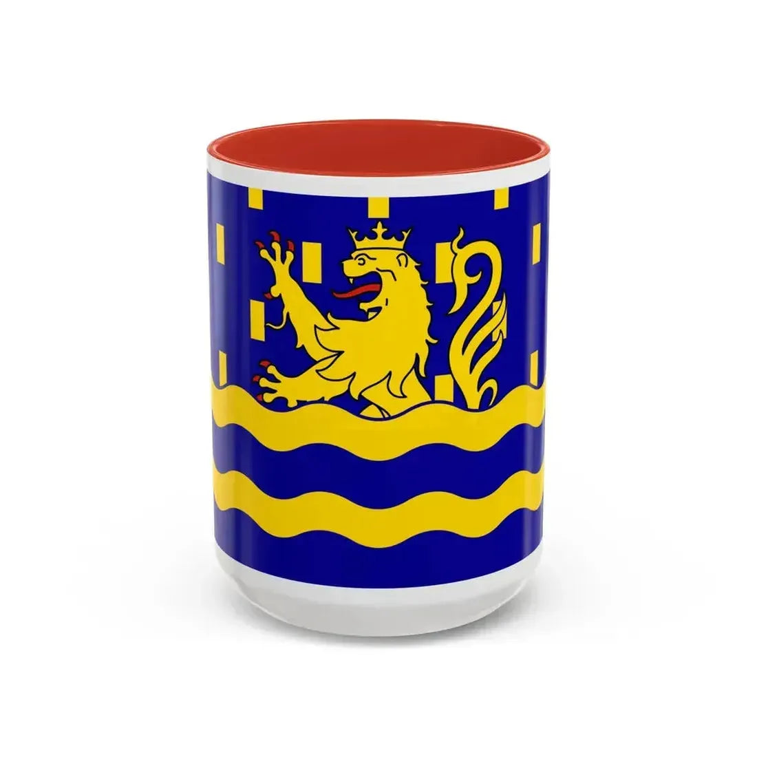 Flag of Doubs France 2 - Accent Coffee Mug 15oz Red - Go Mug Yourself