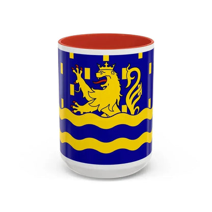 Flag of Doubs France 2 - Accent Coffee Mug 15oz Red - Go Mug Yourself