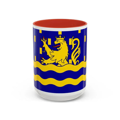 Flag of Doubs France 2 - Accent Coffee Mug 15oz Red - Go Mug Yourself