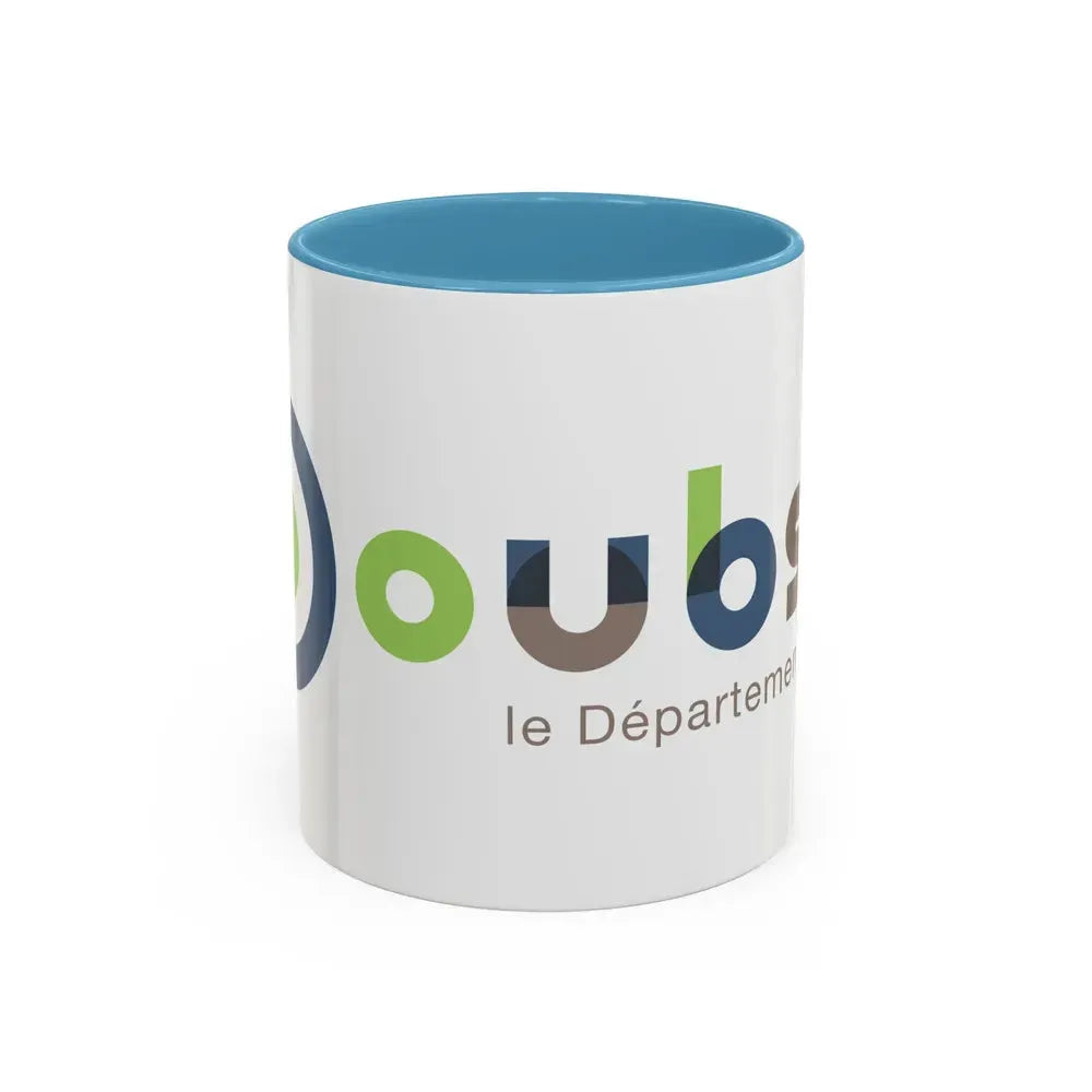 Flag of Doubs France - Accent Coffee Mug 11oz Light Blue - Go Mug Yourself
