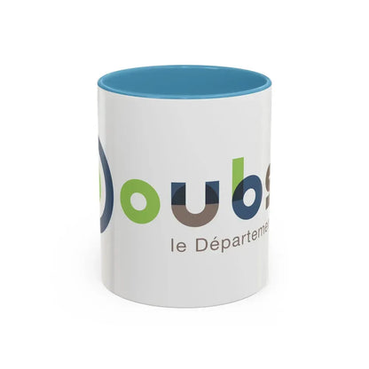 Flag of Doubs France - Accent Coffee Mug 11oz Light Blue - Go Mug Yourself