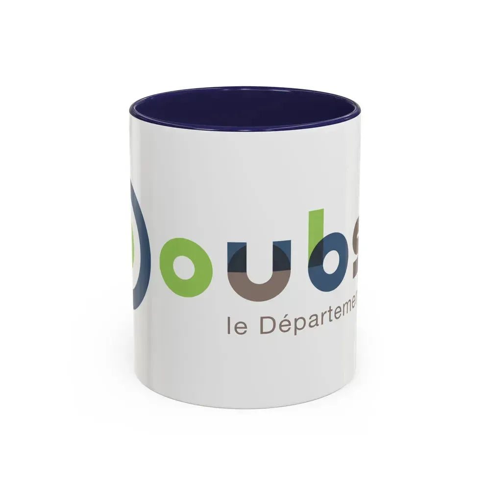 Flag of Doubs France - Accent Coffee Mug 11oz Navy - Go Mug Yourself