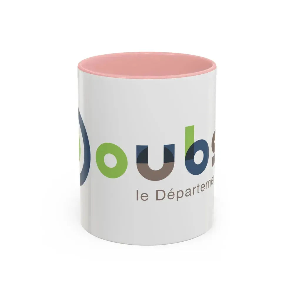 Flag of Doubs France - Accent Coffee Mug 11oz Pink - Go Mug Yourself