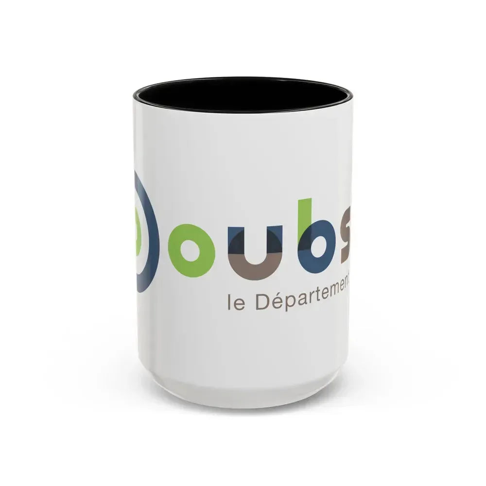 Flag of Doubs France - Accent Coffee Mug 15oz Black - Go Mug Yourself