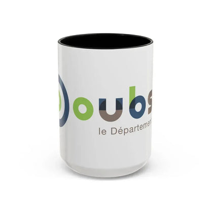 Flag of Doubs France - Accent Coffee Mug 15oz Black - Go Mug Yourself