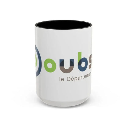 Flag of Doubs France - Accent Coffee Mug 15oz Black - Go Mug Yourself