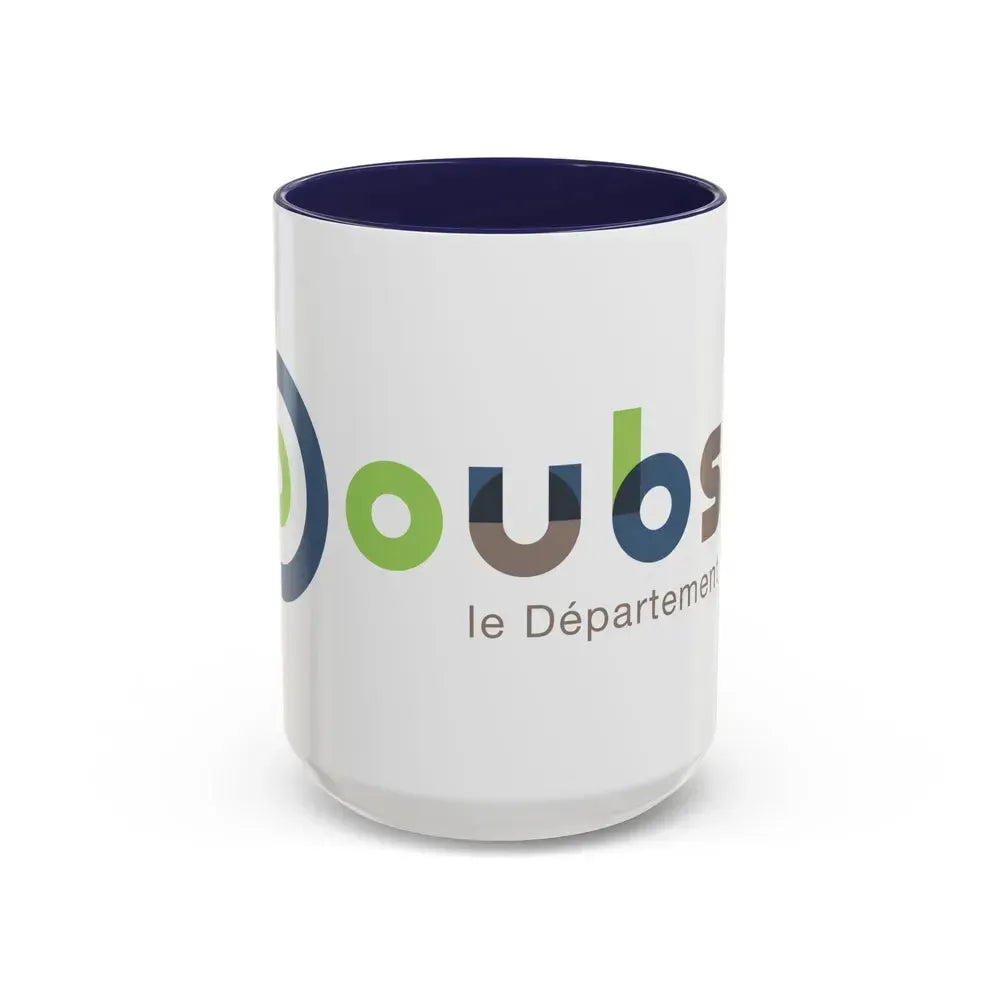 Flag of Doubs France - Accent Coffee Mug 15oz Navy - Go Mug Yourself