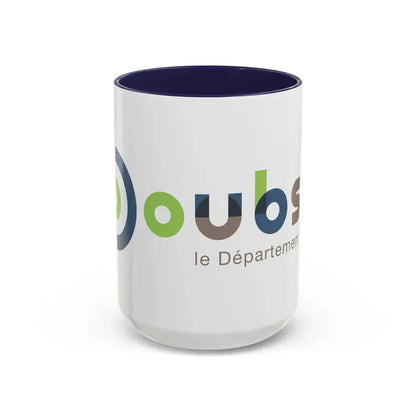 Flag of Doubs France - Accent Coffee Mug 15oz Navy - Go Mug Yourself