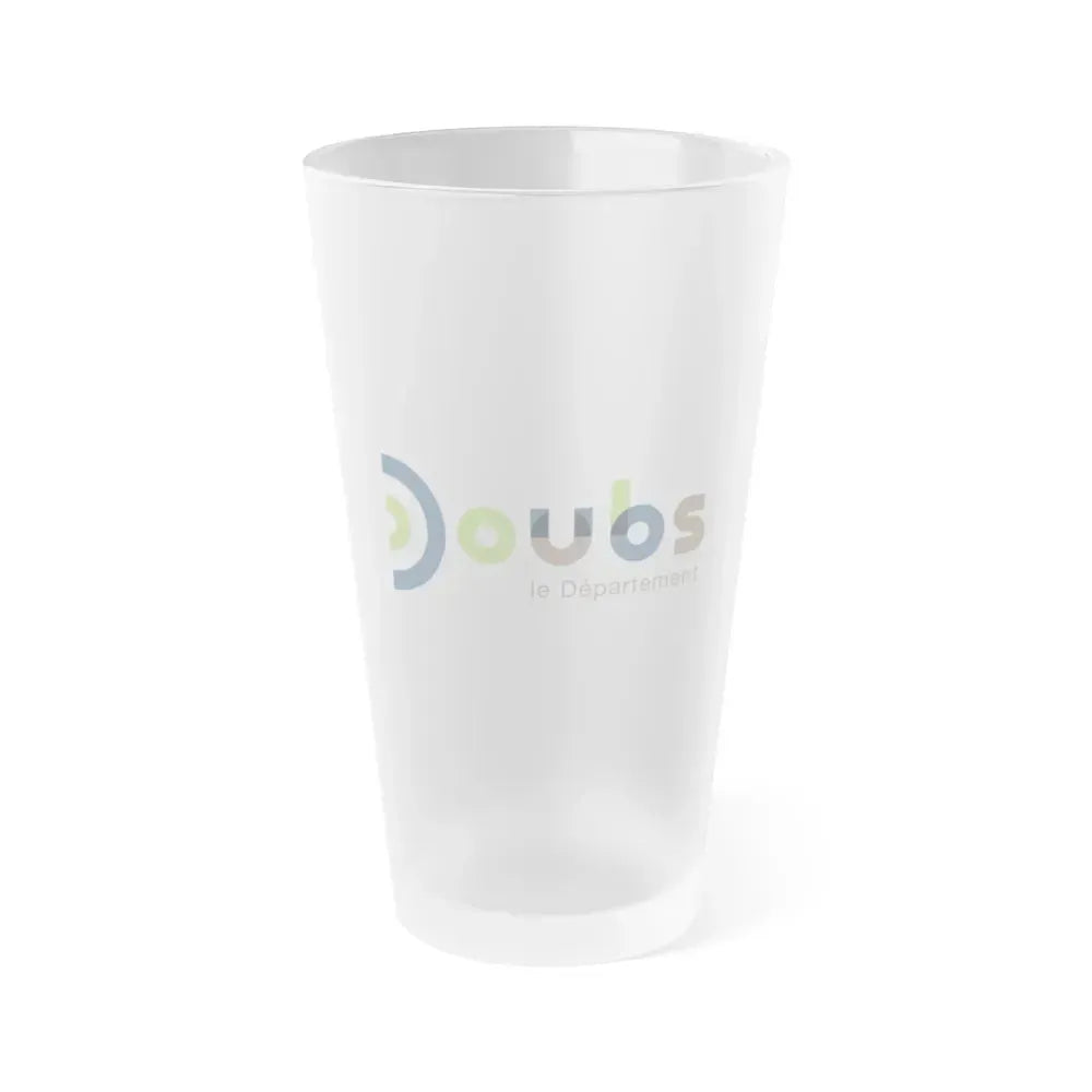 Flag of Doubs France - Frosted Pint Glass 16oz 16oz Frosted - Go Mug Yourself