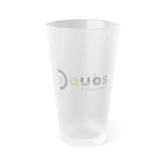 Flag of Doubs France - Frosted Pint Glass 16oz 16oz Frosted - Go Mug Yourself