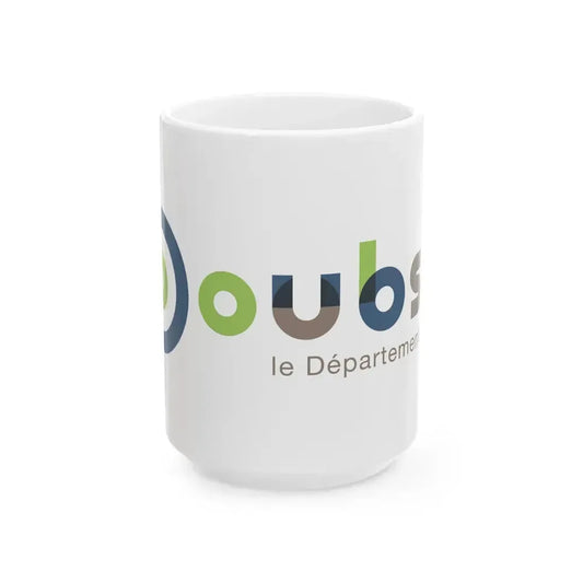 Flag of Doubs France - White Coffee Mug 15oz - Go Mug Yourself