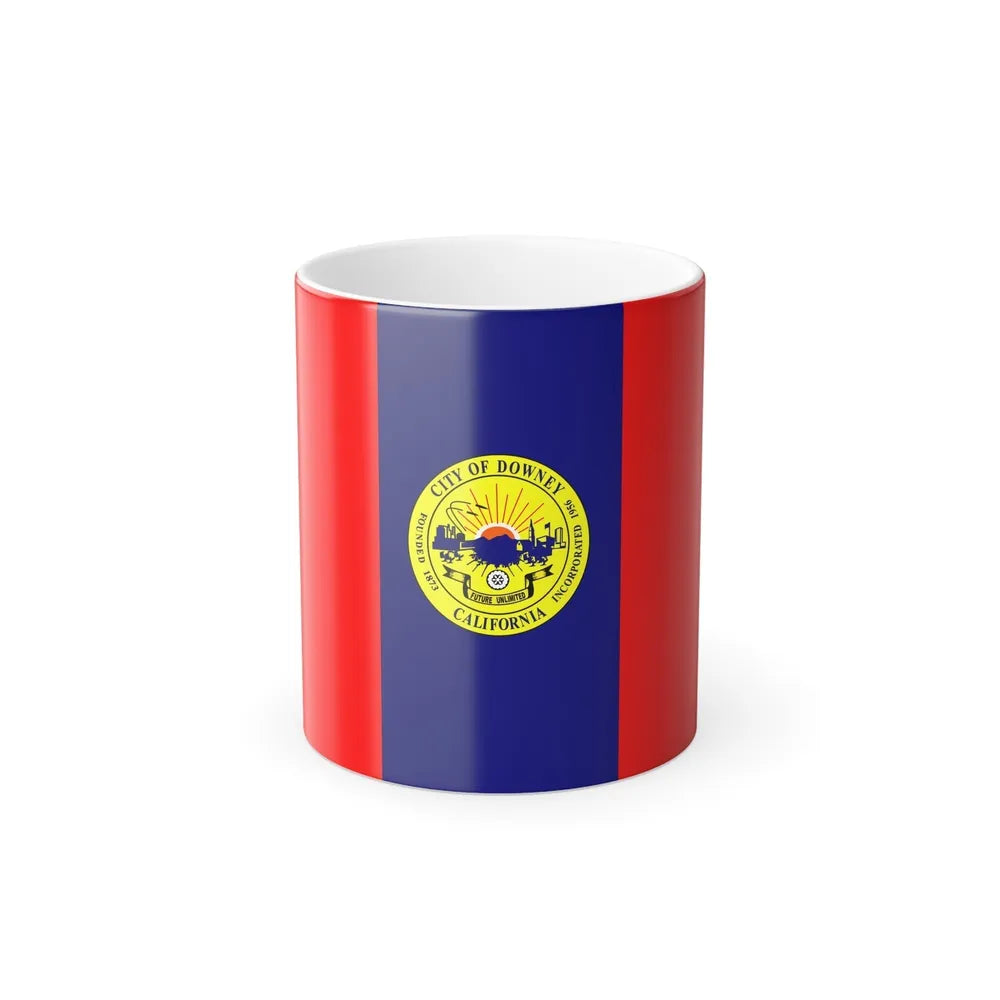Flag of Downey, California - Color Changing Coffee Mug-11oz-Go Mug Yourself