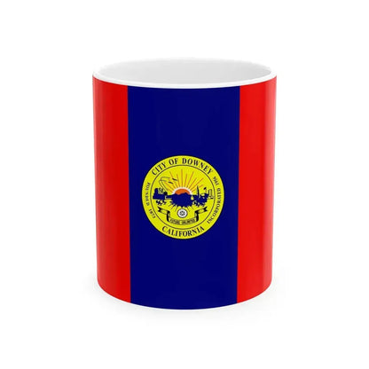Flag of Downey California (United States) White Coffee Mug 11oz - Go Mug Yourself