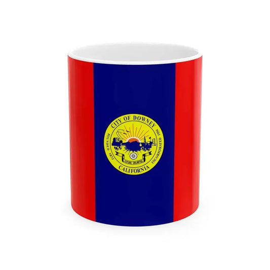 Flag of Downey California (United States) White Coffee Mug 11oz - Go Mug Yourself