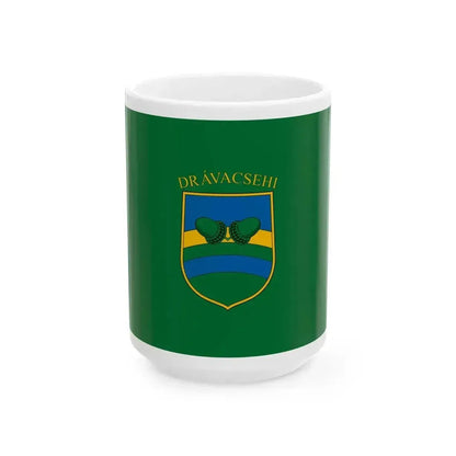 Flag of Dravacsehi (Hungary) White Coffee Mug 15oz - Go Mug Yourself