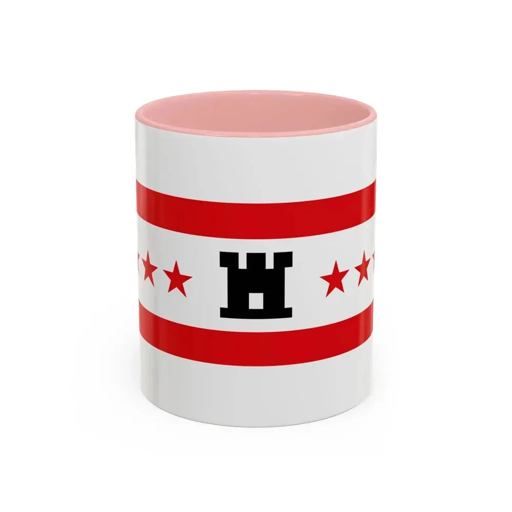 Flag of Drenthe Netherlands - Accent Coffee Mug 11oz Pink - Go Mug Yourself