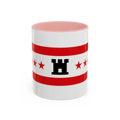 Flag of Drenthe Netherlands - Accent Coffee Mug 11oz Pink - Go Mug Yourself