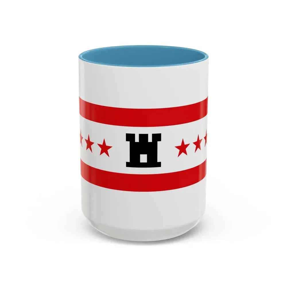 Flag of Drenthe Netherlands - Accent Coffee Mug 15oz Light Blue - Go Mug Yourself