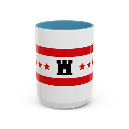 Flag of Drenthe Netherlands - Accent Coffee Mug 15oz Light Blue - Go Mug Yourself