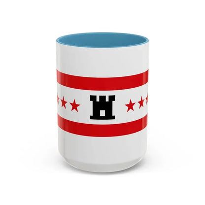 Flag of Drenthe Netherlands - Accent Coffee Mug 15oz Light Blue - Go Mug Yourself