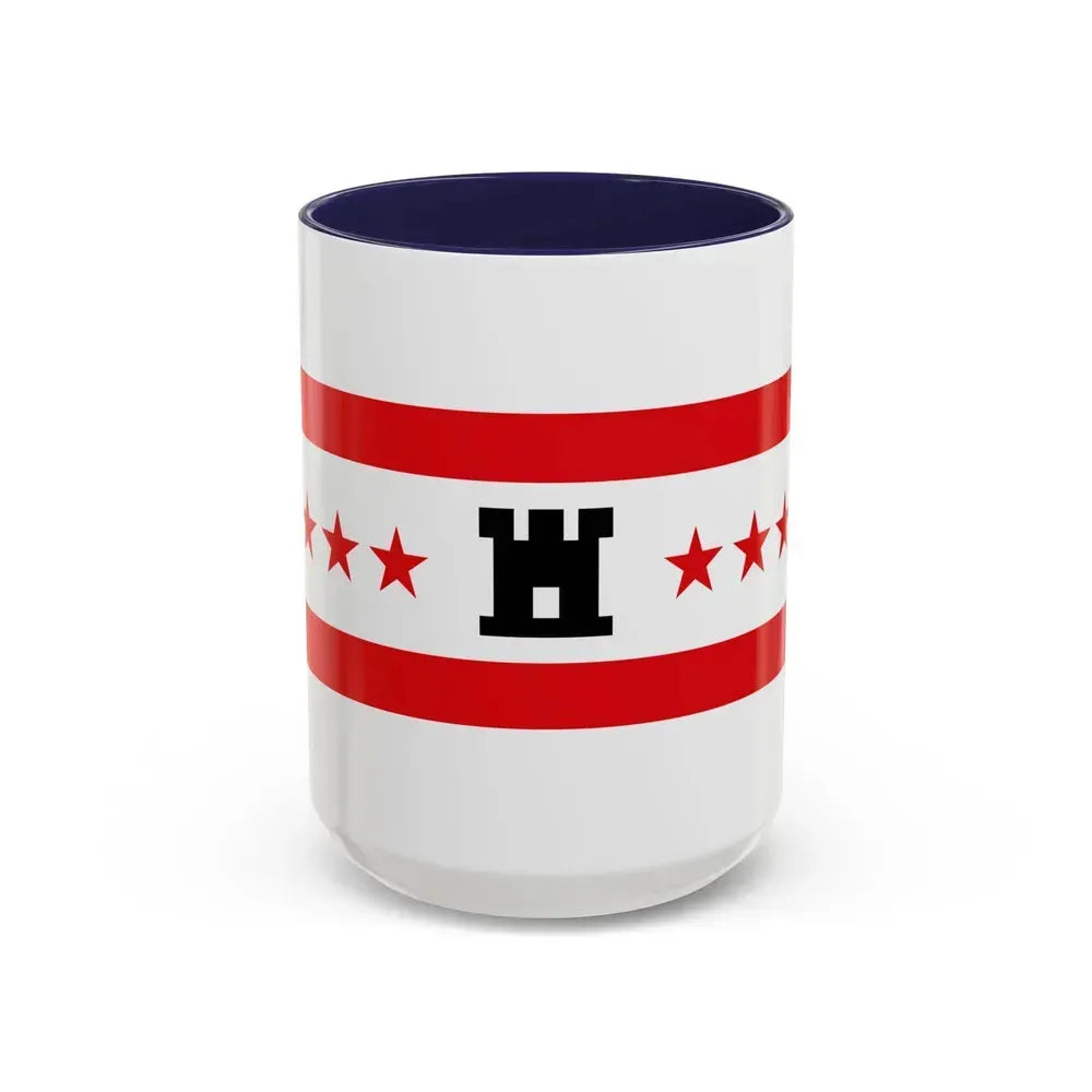 Flag of Drenthe Netherlands - Accent Coffee Mug 15oz Navy - Go Mug Yourself