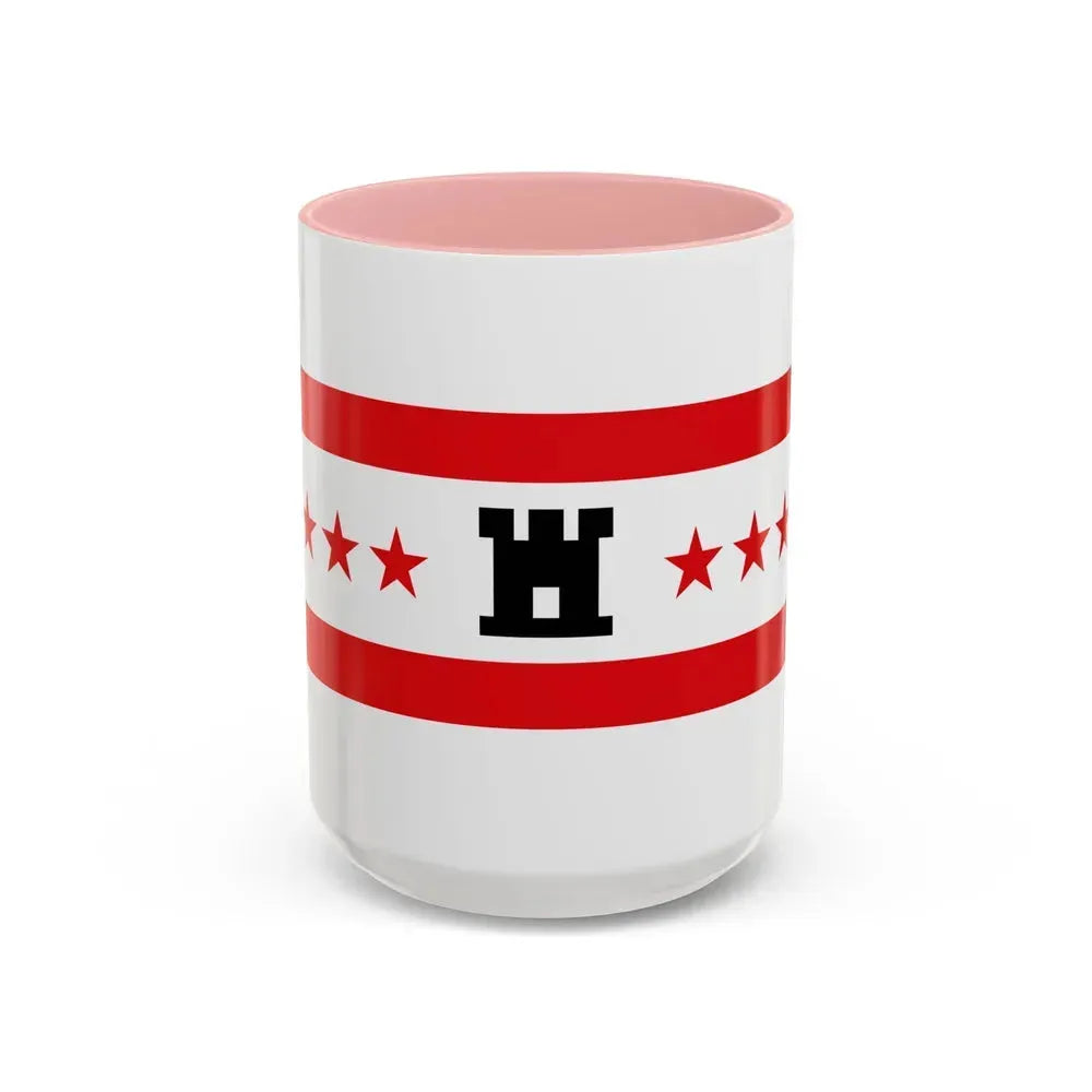 Flag of Drenthe Netherlands - Accent Coffee Mug 15oz Pink - Go Mug Yourself