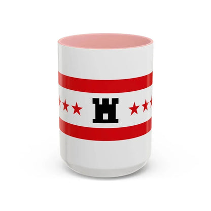 Flag of Drenthe Netherlands - Accent Coffee Mug 15oz Pink - Go Mug Yourself