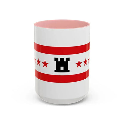 Flag of Drenthe Netherlands - Accent Coffee Mug 15oz Pink - Go Mug Yourself