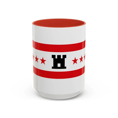 Flag of Drenthe Netherlands - Accent Coffee Mug 15oz Red - Go Mug Yourself