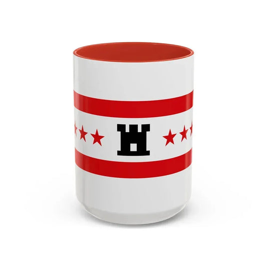 Flag of Drenthe Netherlands - Accent Coffee Mug 15oz Red - Go Mug Yourself