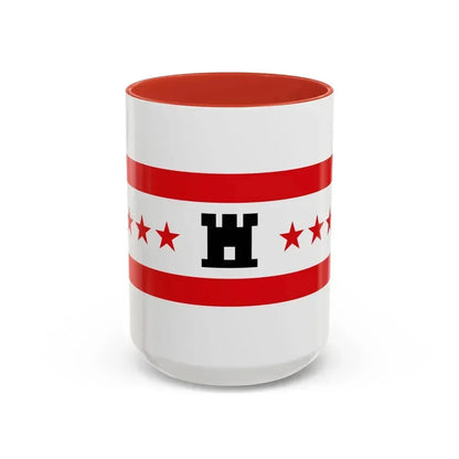 Flag of Drenthe Netherlands - Accent Coffee Mug 15oz Red - Go Mug Yourself