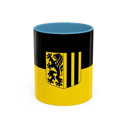 Flag of Dresden Germany - Accent Coffee Mug 11oz Light Blue - Go Mug Yourself