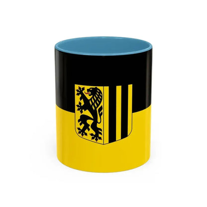 Flag of Dresden Germany - Accent Coffee Mug 11oz Light Blue - Go Mug Yourself