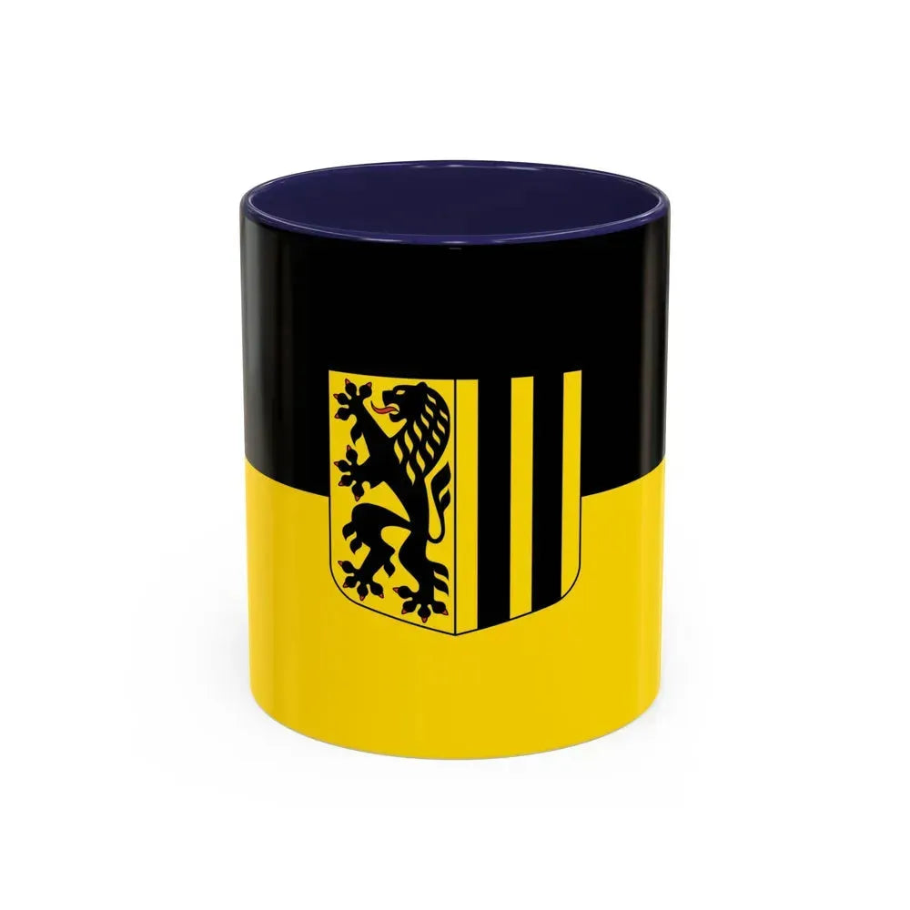Flag of Dresden Germany - Accent Coffee Mug 11oz Navy - Go Mug Yourself