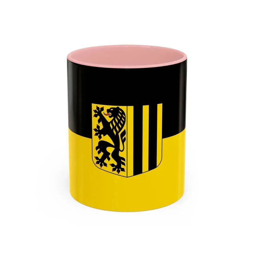 Flag of Dresden Germany - Accent Coffee Mug 11oz Pink - Go Mug Yourself