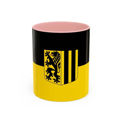 Flag of Dresden Germany - Accent Coffee Mug 11oz Pink - Go Mug Yourself