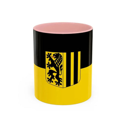 Flag of Dresden Germany - Accent Coffee Mug 11oz Pink - Go Mug Yourself