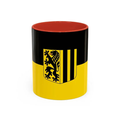 Flag of Dresden Germany - Accent Coffee Mug 11oz Red - Go Mug Yourself