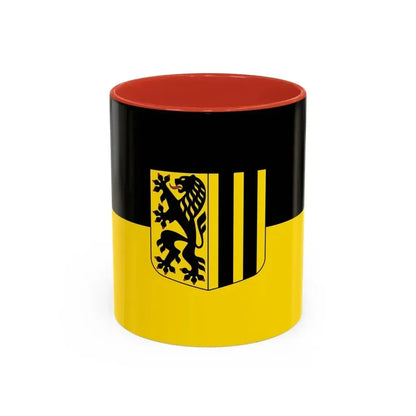 Flag of Dresden Germany - Accent Coffee Mug 11oz Red - Go Mug Yourself