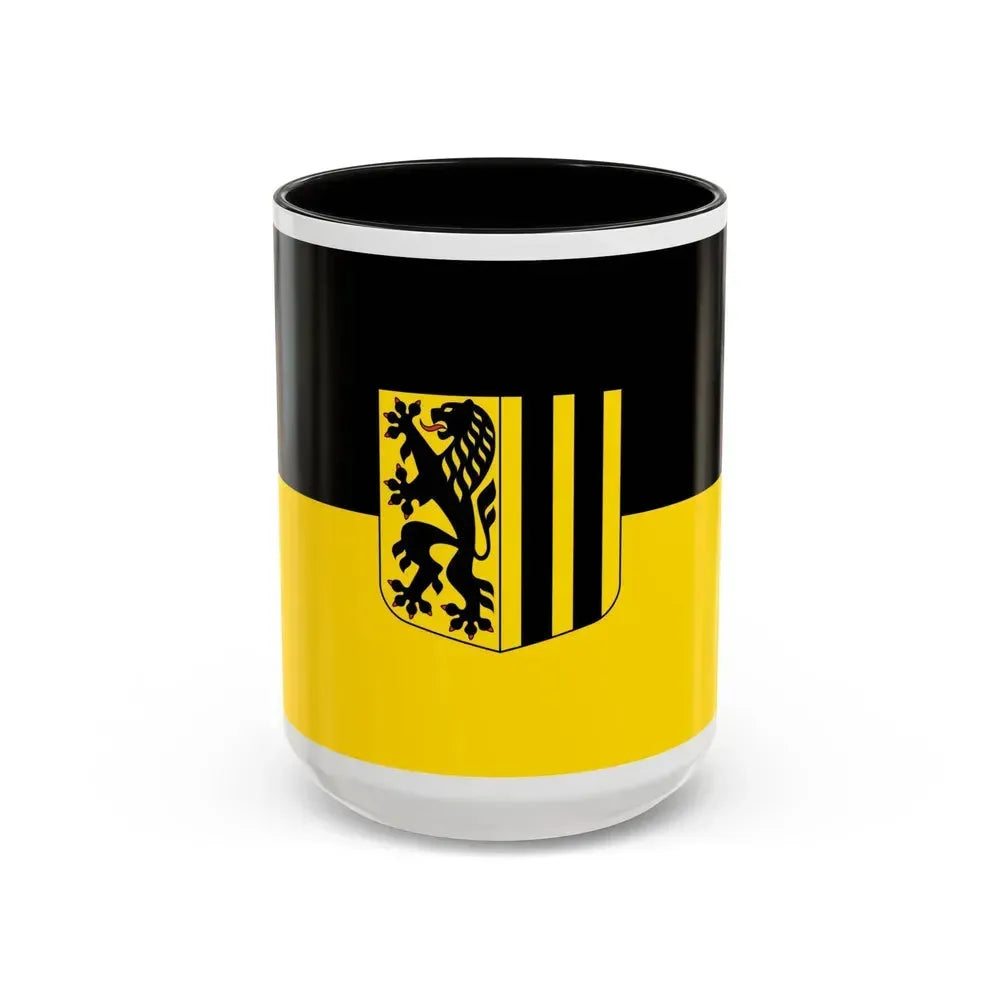 Flag of Dresden Germany - Accent Coffee Mug 15oz Black - Go Mug Yourself