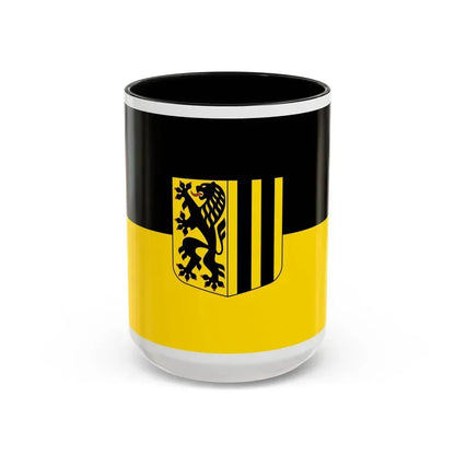 Flag of Dresden Germany - Accent Coffee Mug 15oz Black - Go Mug Yourself