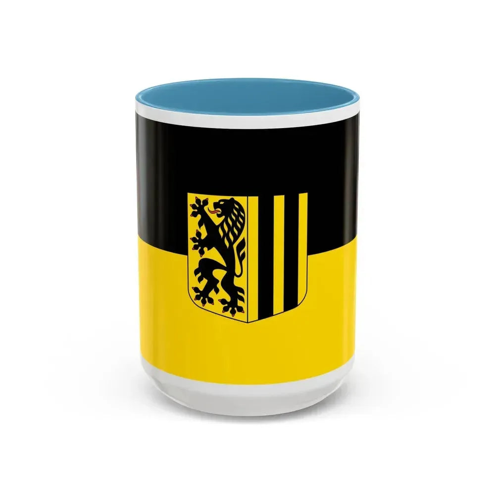 Flag of Dresden Germany - Accent Coffee Mug 15oz Light Blue - Go Mug Yourself