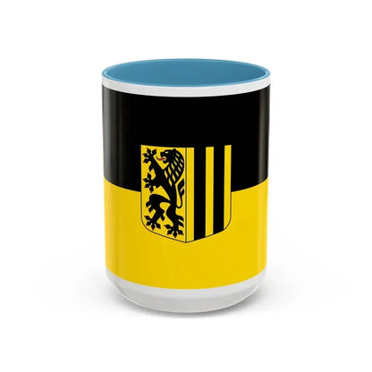 Flag of Dresden Germany - Accent Coffee Mug 15oz Light Blue - Go Mug Yourself