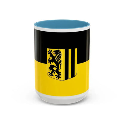 Flag of Dresden Germany - Accent Coffee Mug 15oz Light Blue - Go Mug Yourself
