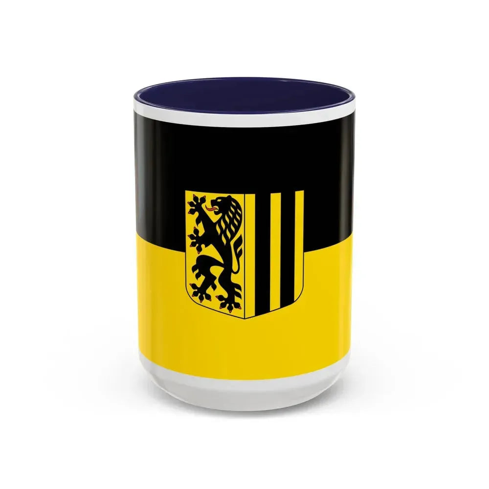 Flag of Dresden Germany - Accent Coffee Mug 15oz Navy - Go Mug Yourself