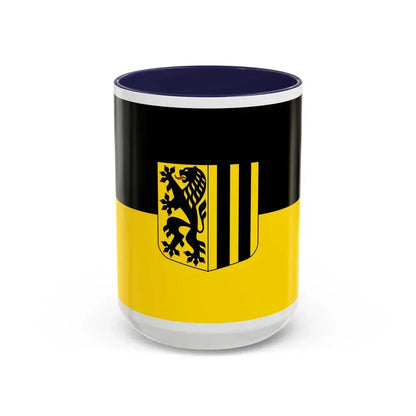 Flag of Dresden Germany - Accent Coffee Mug 15oz Navy - Go Mug Yourself